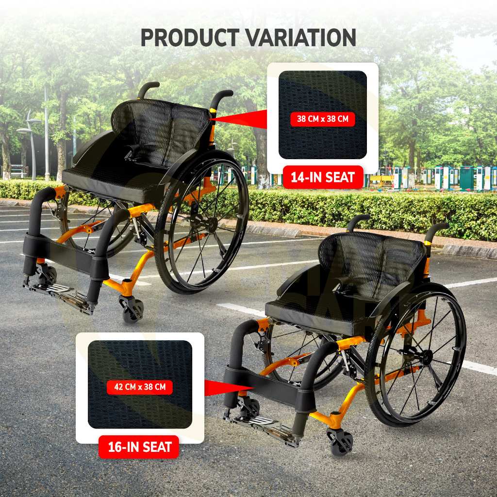 Lightweight Foldable Aluminium Sport Wheelchair Self-Propelled Exercise Easy Move Wheelchair Kerusi Roda Ringan Portable