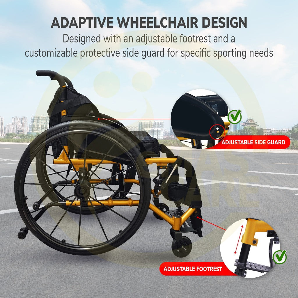 Lightweight Foldable Aluminium Sport Wheelchair Self-Propelled Exercise Easy Move Wheelchair Kerusi Roda Ringan Portable