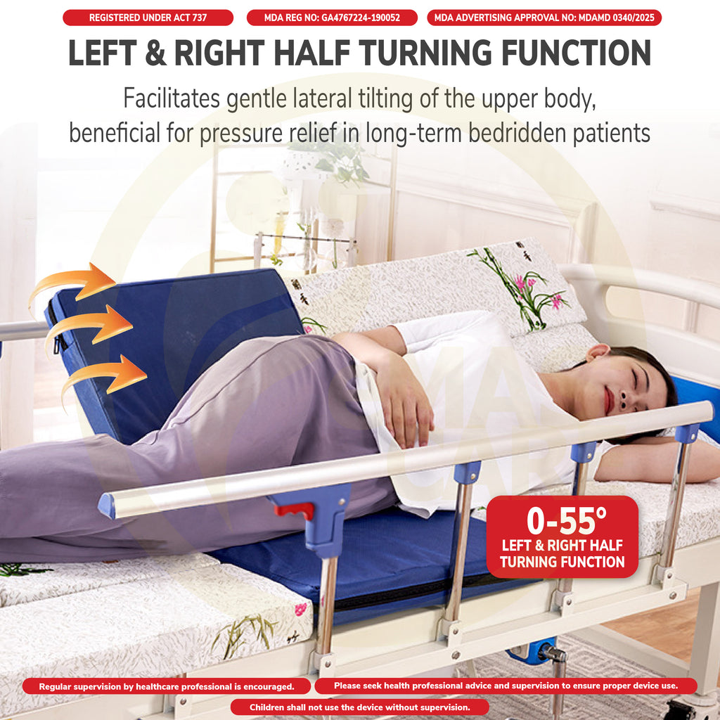 Hospital Bed 5 Functions Full Curve Standard Medium Manual Kerusi Mod Dining Table Commode Washing Hair Basin Chair Wheel