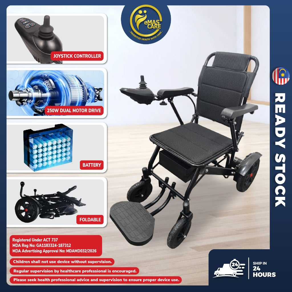 Electric Ultra Lightweight Airplane Carbon Fiber Coated Wheelchair Auto Motor Wheelchair Kerusi Roda Karan Cabin Train