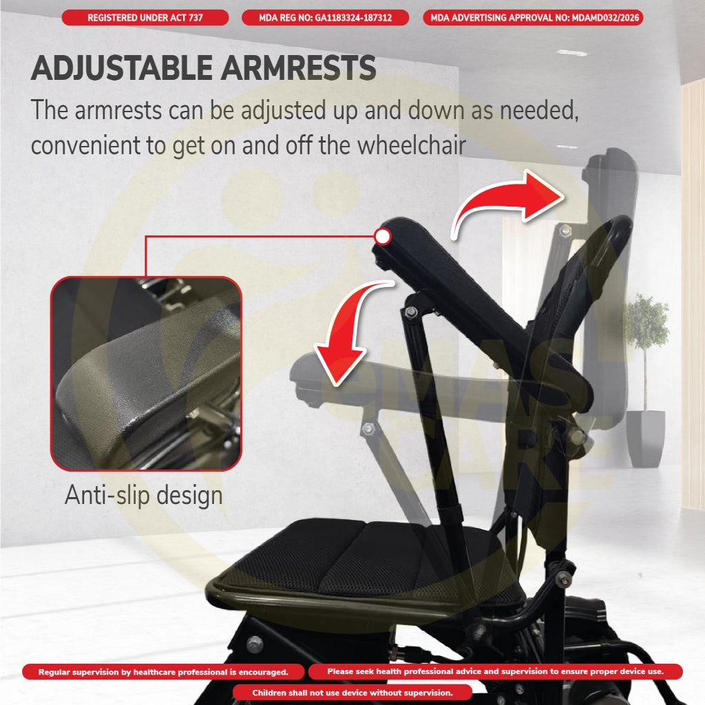 Electric Ultra Lightweight Airplane Carbon Fiber Coated Wheelchair Auto Motor Wheelchair Kerusi Roda Karan Cabin Train