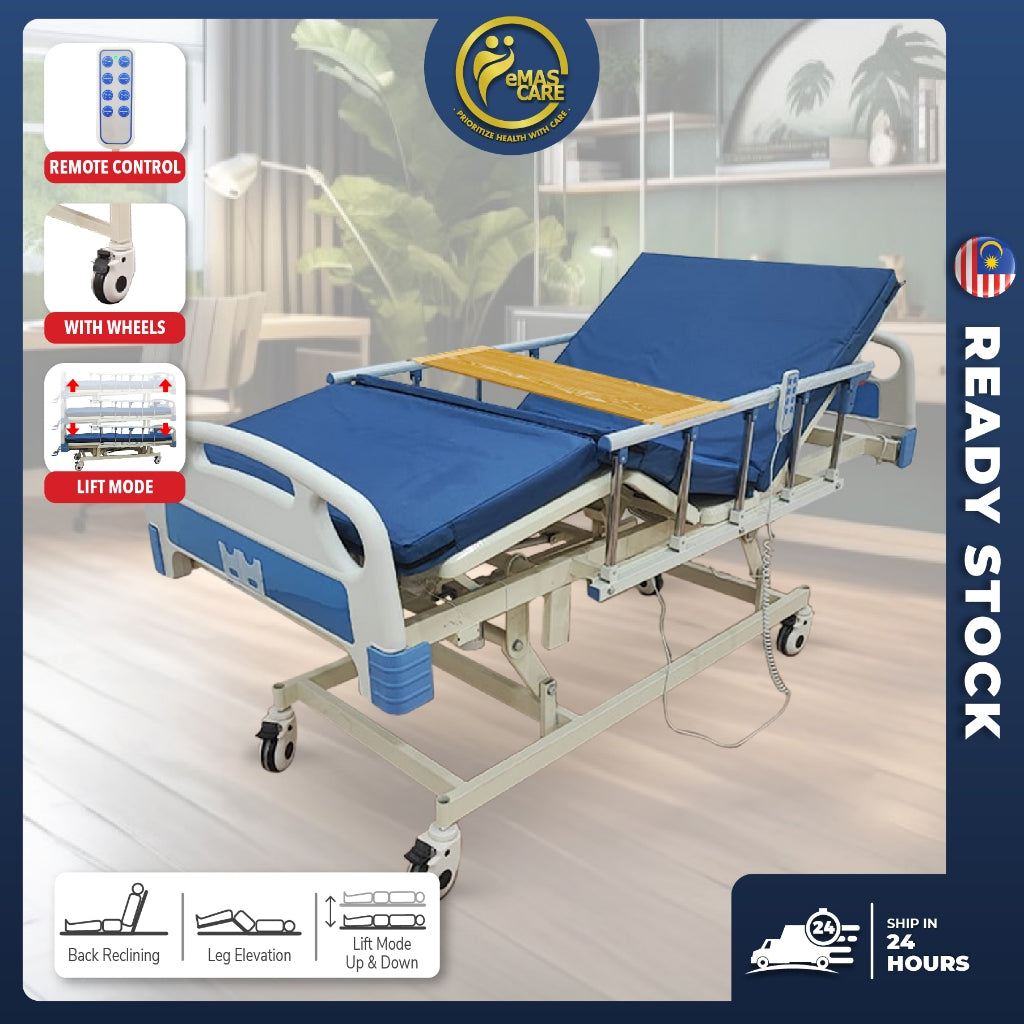 Electric Remote Control Hospital Bed 3 Function Electrical Mattress Dining Table Backrest Lifting Mode Katil Hospital
