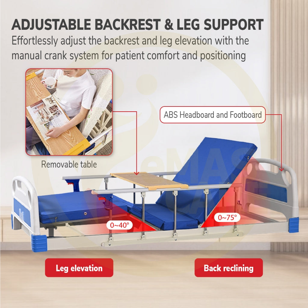 Electric Remote Control Hospital Bed 3 Function Electrical Mattress Dining Table Backrest Lifting Mode Katil Hospital