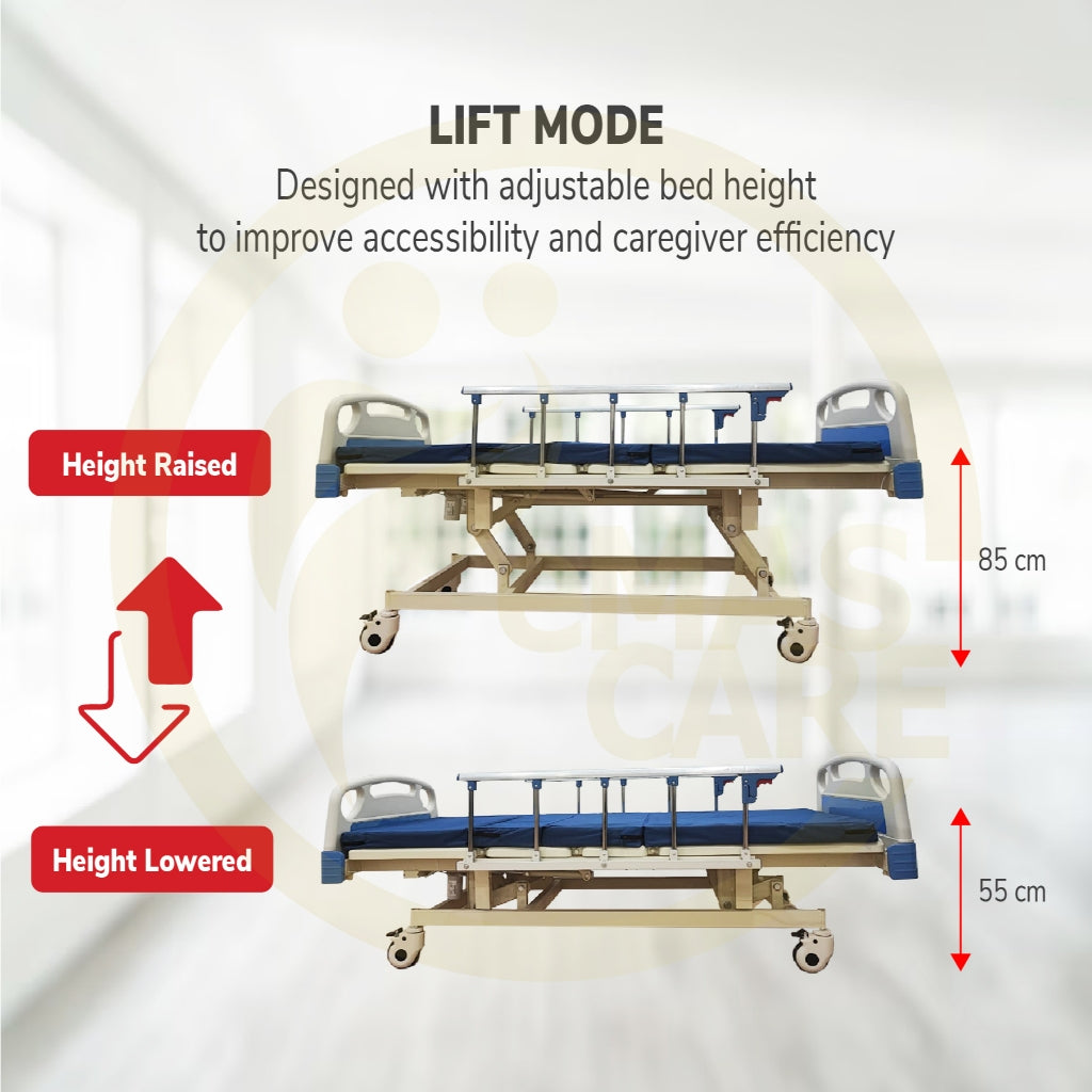 Electric Remote Control Hospital Bed 3 Function Electrical Mattress Dining Table Backrest Lifting Mode Katil Hospital