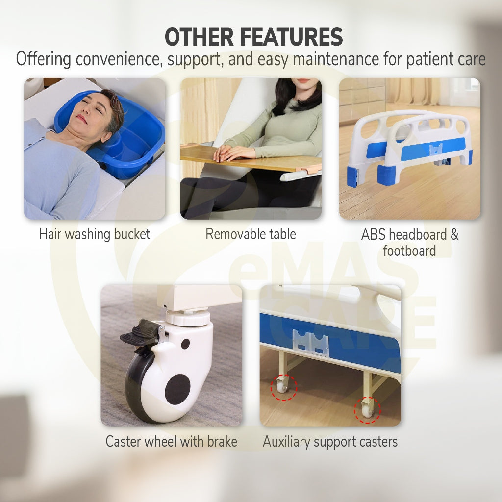 Electric Remote Control Hospital Bed 5 Function Electrical Mattress Dining Table Full Turning katil Hospital Chair Mode