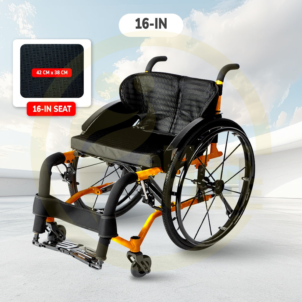 Lightweight Foldable Aluminium Sport Wheelchair Self-Propelled Exercise Easy Move Wheelchair Kerusi Roda Ringan Portable