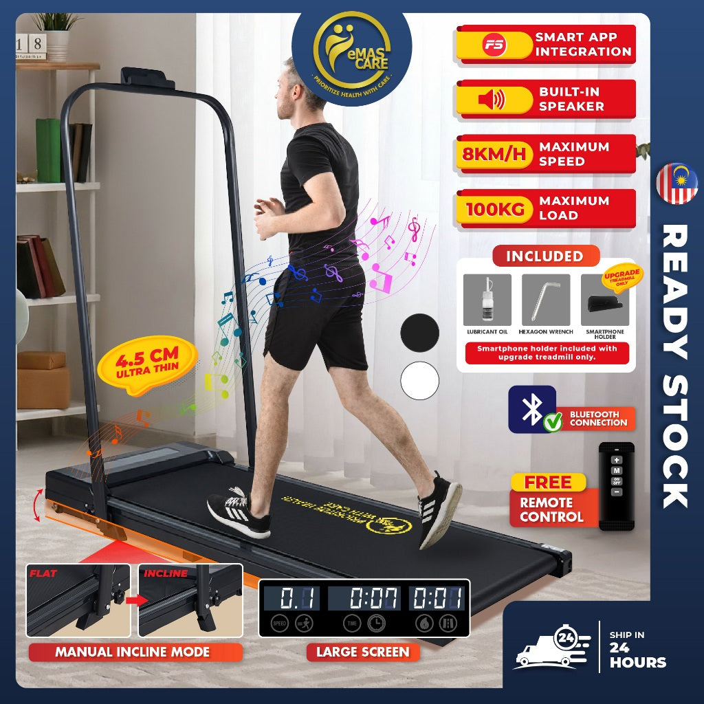 3.0HP Walking Treadmill With Handle Smart Walking Pad Machine Ultra-Thin Home Exercise Equipment Indoor Run/Walk Machine