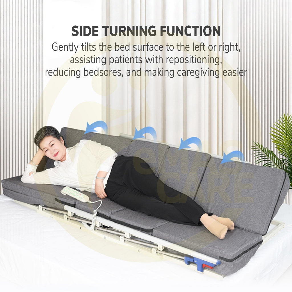 Electric Support Bed Adjustable Sit-Up & Back Rest Elderly/Bedridden Lift Mattress Katil Hospital with Remote Control