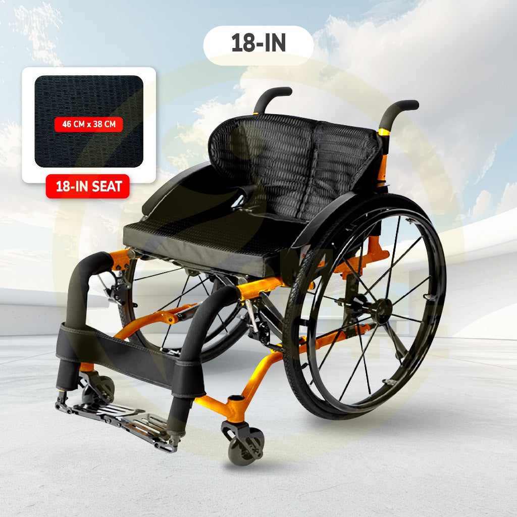 Lightweight Foldable Aluminium Sport Wheelchair Self-Propelled Exercise Easy Move Wheelchair Kerusi Roda Ringan Portable