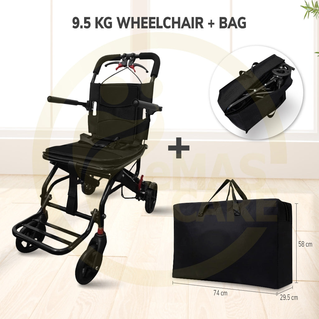 40cm Lightweight Travel Airplane Manual Wheelchair Foldable Wheelchair Smallest Chair Flip Up Armr